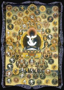 Unknown artist: Bardo Thanka: Bardo of 100 peaceful and wrathful deities.