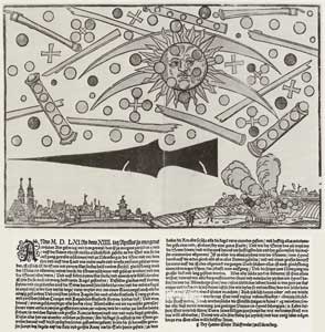 Hans Glaser from Germany: Manifestation in the sky at Nuremberg on 14 April 1561 (woodcut)